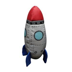 Frisco Chewy NWOT Ballistic Nylon Plush Squeaky Crinkle Fins Rocket Ship Dog Toy